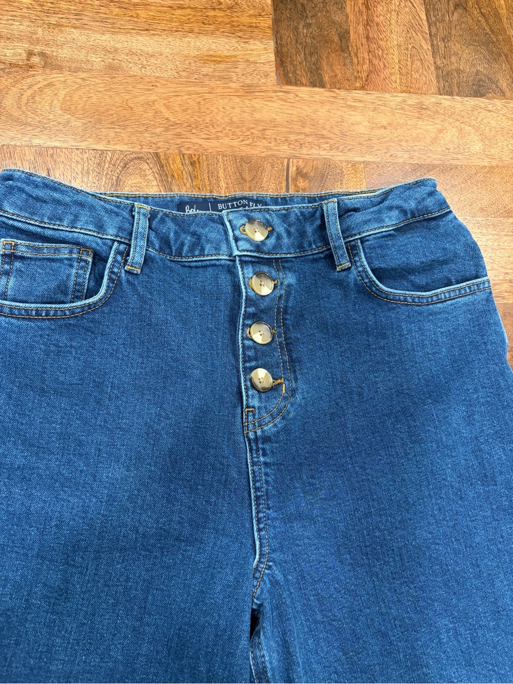 Boden Ankle Length Wide-Leg Women’s Jeans in Classic Blue With Button Fly Size 8 - Picture 5 of 12
